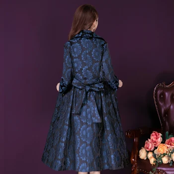 Jesen/zima nov slog windbreaker ženske srednjih let high-end mid-dolžina čez kolena temperament moda priložnostne korejski jakna