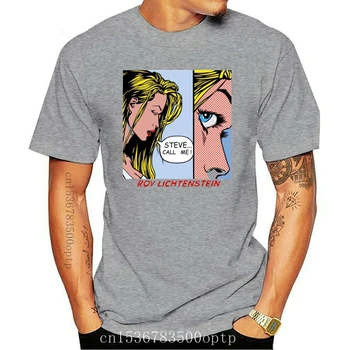 Čisto Nov Poletne Moške Kratke Rokav Kul T-Shirt Uomo Donna Roy Lichtenstein Pop Art Steve Me je Poklical Tshirt Tees Ulične