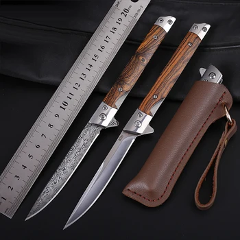 Damask jekla preživetje M390 multi-funkcijo prostem oster lovski noži taktično folding nož prenosni žepni nož + kubura