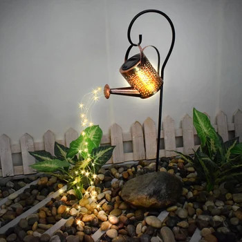 Kovanega Železa Votlih Iz Lučka Kovinski Solar Powered Zalivanje Lahko Mrvicami Vila Lučka LED Vrt Nepremočljiva Svetlobe Dekoracijo