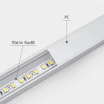 LED osvetlitev ozadja trak v Površinsko nameščena aluminij profil z diffusing zaslon LED Luči stropne Visoko Svetlost LED Toga Trakovi