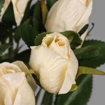 46 CM Simulacije Rose Poročni Šopek 9 Vrtnice Doma Okrasni Cvetlični Aranžma DIY Cvetlični Aranžma Retro Vrtnice