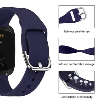 New Visoke Kakovosti Čisto Barvno Zapestnico Za Fitbit Obratno 2/Obratno Lite Nepremočljiva Zamenjava Mehki Silikonski Watch Pasu Trak Correa