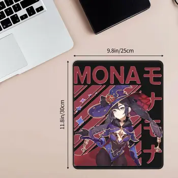 Mona Genshin Vpliv Neverjetno Mouse Pad Anime Igra Nepremočljiva MousePad Gume Računalnik Gamer Prenosnik Pad