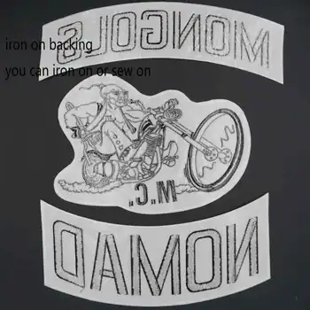 Mongoli Nomad MC Velike Vezenje Punk Biker Obliž Nalepke za Oblačila, Oblačila Dodatki Značko
