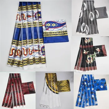 Vroče prodaje Gahna Slog satena svilena tkanina z organza Afriške vosek design 6 METROV! J70821