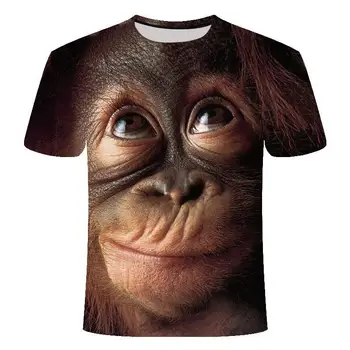 Vroče 3D orangutan T-shirt 2019 moške in ženske, modni živali jumpsuit natisnjeni smešno kratka sleeved poletnih vrh majica s kratkimi rokavi moški S-6XL