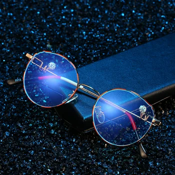 Ahora Gospa je Kristalno Anti Modra Svetloba Bifocal Obravnavi Očala Kovinski Krog Presbyopia Očala Daljnovidnost Očala +1.0 tio+4.0