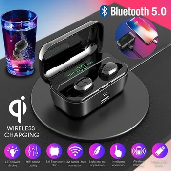 TWS 5.0 Bluetooth Slušalke IPX7 Nepremočljiva Brezžične Bluetooth Slušalke 9D Stereo Slušalke Z 3500mAh Moči Banke HIFI Čepkov