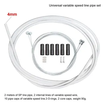 4 mm/5 mm Prenos Cevi, Kable, Žice Z 2 Kape 2m Spremenljivo Hitrostjo Cevi 6 V 1 MTB Cestno Kolo Kolo Zavore Kabel Shift Linija