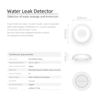 ZigBee Poplav Senzor Smart Vode Detektor Smart Življenje APP, Povezovanje Alarm Prek Tuya Prehodom Delo Z Alexa Google Pomočnik