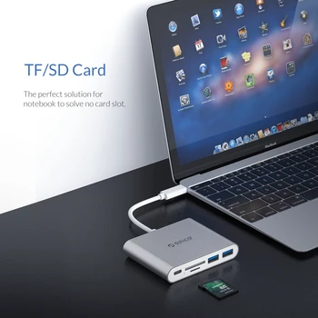 ORICO Aluminija Tip-C ZVEZDIŠČE USB C do Več USB3.0/VGA/SD TF Card Reader Splitter PD Polnilnik OTG Docking Za Prenosnik Macbook