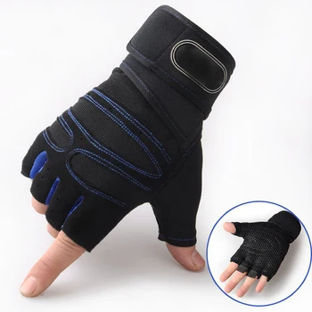 Pol prsta non-zdrsa rokavice uteži rokavice bodybuilding uresničevanje rokavice za moške in ženske, M / L / XL