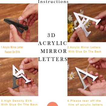 Srebro Akril arabske Številke 3D Ogledalo Stensko Nalepko Domov Dekoracijo Počitnice Praznovanje Ozadje DIY Peel & Stick Umetnosti Decals