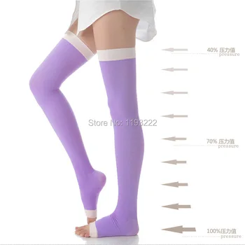 420 D Moda za Ženske, Stiskanje Prstov Sliming Tighs Stegno Visoki Vrh Nogavice Tlak Spanja Oblikovalec Noge