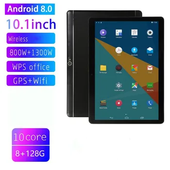 10.1 Palčni IPS Zaslon Android 8.0 Deset-core Tablet PC Okroglo Odprtino, 8GB+128GB Dual SIM Kartice Slotov 3G Telefon Klic Z GPS FM