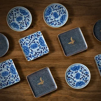 Keramični Železnica Japonski Slog Grobe Keramike, Zlata Slikarstvo Železnica Toplote Dokaz Mat Teacup Mat Keramični Kung Fu Čaj Slovesnosti