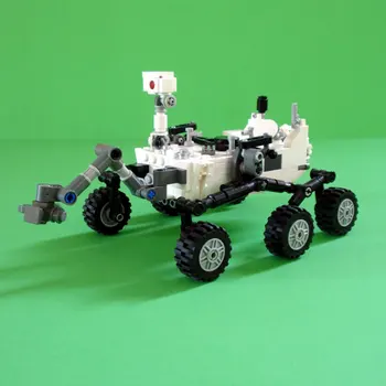 MOC Vesoljske Postaje Raketa Lunar Rover Shuttle Ladjo Model Mars, ki Plujejo pod Vozilo gradniki Igrače DIY Opeke Otroke Darila