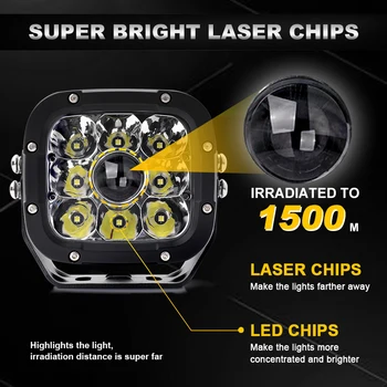 Novo Prispeli po Meri Lux@1500m Visoke Hitrosti 50 w Spot Off Road Mini Laser 5 palčni Pozornosti Laser Led Luči za Vožnjo 4x4