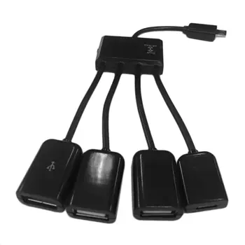 4 v 1 Vrata Micro USB Adapter z Močjo Polnjenja OTG Hub Host Kabel Kabel Adapter za Pametne telefone Android Tablet