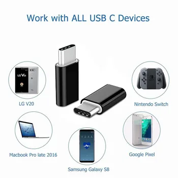 3PCS Micro USB tip-C Adapter Za Samsung S20 S21 Plus Xiaomi Redmi Opomba 9 8 za Huawei P30 Polnilnik Usbc Mikro C Pretvornik