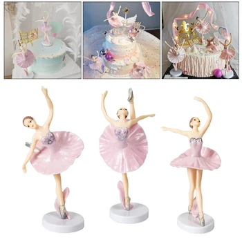 3Pcs Plesalka Balerina Torto Pokrivalo Miniaturne Figurice, Ples, Gibanje Igrače