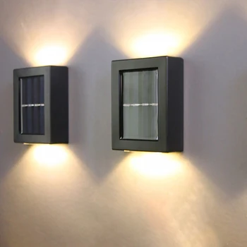 2pcs Inteligentni LED Sončno Svetlobo na Prostem Stenska Svetilka Solarna Ulična Svetilka Zasilne Varnostne luči za Vrt, Dvorišče Pot Dekoracijo