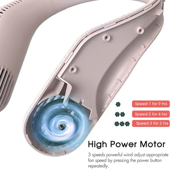 Prenosni Vratu Fan Proste Roke, Bladeless Ventilator za ponovno Polnjenje Nosljivi USB Ventilator za Slušalke Design Visi Fan
