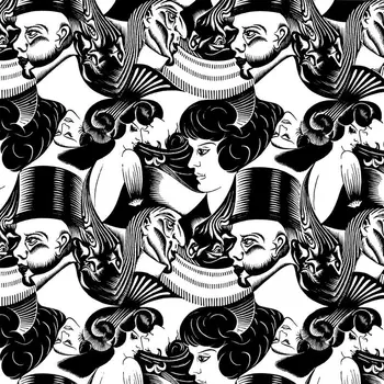 M. C. Escher huit tetes Art Tisk Plakat oljnih slik platno Za Dom Dekor Wall Art