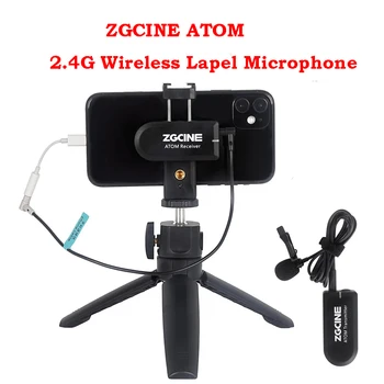 ZGCINE ATOM Brezžični River Mikrofon Sprejemnik Komplet mini 2.4 G Video Snemanje Mic Stojalo držalo za telefon za Kamere DSLR Pametni telefon