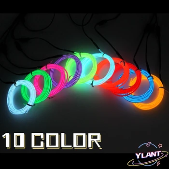 Ylant EL Neon Žična Svetlobe Novost Svetlobnih, Neon, LED lučka Prilagodljiv Vrv Cev LED Strip Niz luči Avtomobila Dekoracijo S 6 mm Šivanje