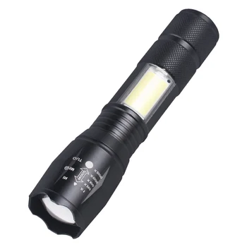 Svetlo T6 LED svetilko 5 razsvetljavo način baklo super svetla COB strani svetlo luč nepremočljiva polnjenje prek kabla USB