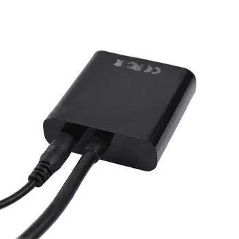 1080P HDMI je združljiv Moški VGA Ženski Video Kabel Pretvornik Z 3.5 mm Audio Adapter EW5 Črne Barve Trajno Uporabno