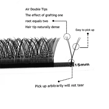 Visoka kakovost 12 črte Mat Posamezne Trepalnice Razširitev Umetno Sintetičnih Premium Y-shaped 8-15 mm C/D Curl Košate Trepalnice, Pladnji