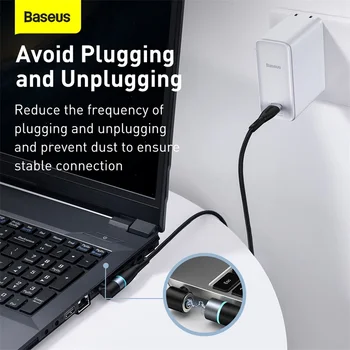 Baseus 100W Magnetni Kabel USB Tip C, DC Napajalni Kabel Za Lenovo ThinkPad, ideapad Prenosni računalniki Prenosni USB C Hitro Polnjenje DC Žice
