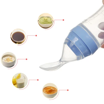 120ML Varno Novorojenega Otroka, Hranjenje Steklenički Malčka Silikonski Stisnite Hranjenje Žlico Mleka Steklenico Baby Usposabljanje Napajalni prehransko Dopolnilo