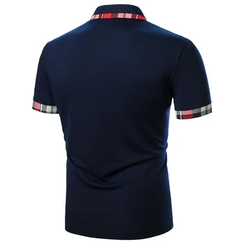 Moške Kratke Rokav Kariran Tiskanja Polo Majice Priložnostne S-2XL Mornarsko Modra Bela majica 2021 Poletje Moda Majice za Moške Oblačila D30