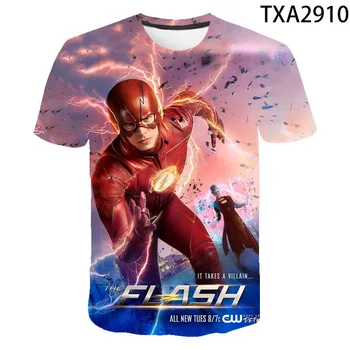 Kul 3D majica s kratkimi rokavi Moški Ženske Otroci Flash DC Anime Natisni T-shirt Poletje Priložnostne Kratek Rokav Fant Dekle Otroci Super Junak Vrhovi Tee