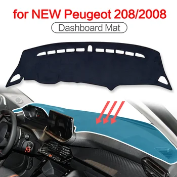 Smabee Dash Mat Dashmat za Peugeot 2008 e-2008 208 e-208 2020 2021 Anti-Slip Ploščica armaturna plošča Pokrov Zaščitna Preproga Dodatki