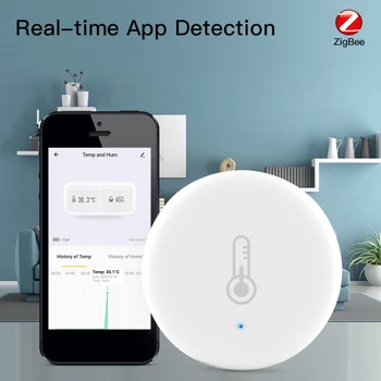 Tuya Smart ZigBee Temperature In Vlažnosti Tipalo ZigBee Smart Home Security Delo Z Alexa googlova Domača stran Tuya Smart APP Življenje