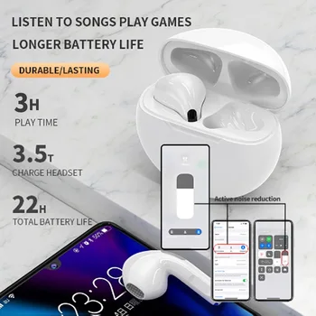 TWS Pro6 Brezžične Slušalke Bluetooth Slušalke Čepkov za Ušesa Bods Stereo Šport Vodotesne Slušalke S Polnjenjem Polje Mikrofon