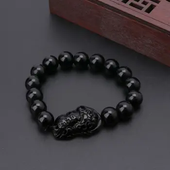 Vroče Feng Shui Obsidian Kamen Bogastvo Pi Xiu Zapestnica Pritegnete Bogastvo in srečno Lepe Zapestnica
