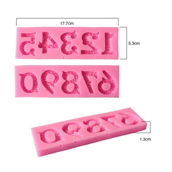Ustvarjalne Številko 0-9 3D Silikonski Torto Plesni Število Obliko Lollipop Plesni z Lollipop Luknjo Fondat Torta Dekoraterstvo Orodje