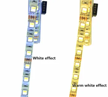 5050 CW WW Barvna Temperatura Nastavljiva Upogljiv LED Trak Trak + Napajalnik CRI>80 SCT SMD5050 Dvojno Barvo Zatemniti LED Trak Set