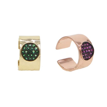 Novo božično darilo prstan občutljivo rdeča zelena kamen solza CZ Crystal Ring 18KRGP zlato Barvo Obroči za Ženske prstan Nastavljiv