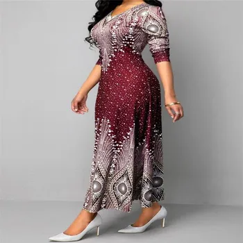 4XL 5XL Plus Velikost Afriške Dolgo Maxi Obleke, Ženske 2021 Afriška Oblačila Afriki Obleko Tiskanja Dashiki Dame, Oblačila Ankara Obleko