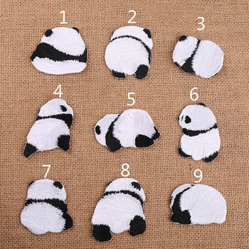 1 kos Risanka Panda Bear Obliž Nalepke za Oblačila Značko Vezenje nalepke za Živali Obliži za Nahrbtnik DIY Opremo