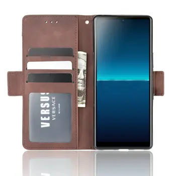 Za Sony Xperia L4 Primeru Multi-Card Slot Magnetni Flip Usnjena torbica za Sony Xpeira L4 10 II 1 II Denarnico, Telefon Kritje Vrečko