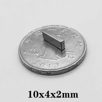 10~500PCS 10x4x2 Magnetom iz Redkih Zemelj močno N35 10 mm x 4 mm x 2 mm Blok Magneti 10x4x2mm Stalno Neodymium Magnetom stanja 10*4*2