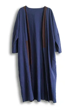Plus Velikost Womens Bombaž Perilo Jopico 2021 Jesen Pomlad Dolg Rokav Bluzo Priložnostne Tunika Vrhovi Majica Ženska Japonski Kimono Cape